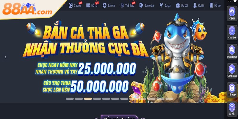 Giao diện 88AA được thiết kế một cách tinh tế và hiện đại